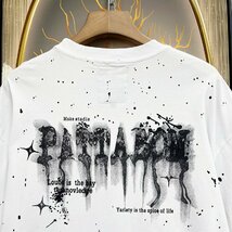 人気EU製＆定価2万◆UABONI*Paris*半袖Tシャツ*ユアボニ*パリ発◆個性 快適 ソフト チェーン付き ゴス スウェット ストリート 男女兼用 L_画像4