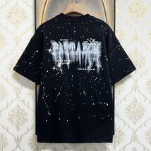 個性EU製＆定価2万◆UABONI*Paris*半袖Tシャツ*ユアボニ*パリ発◆高級 快適 ソフト チェーン付き ゴス スウェット ストリート 男女兼用 M_画像2