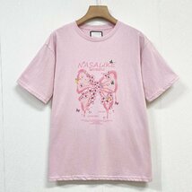 最上級ヨーロッパ製※定価2万◆ブルガリア発※RISELIN 半袖Tシャツ 通気 快適 吸汗 可愛い 花柄 蝶 トップス スウェット キレイめ 夏 M/46_画像1