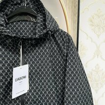 一枚限定EU製＆定価5万◆UABONI*Paris*ジャケット*ユアボニ*パリ発◆薄手 軽量 速乾 洗練 総柄 切替 アウター おしゃれ ブルゾン M/46_画像6