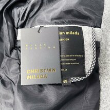 定価7万★christian milada・ミラノ発・テーラードジャケット★カシミヤ 無地 キレイめ スリム 洗練 ビジネス 通勤 レディース 2XL/52_画像8