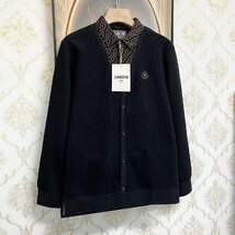 高級EU製＆定価5万◆UABONI*Paris*長袖ポロシャツ*ユアボニ*パリ発◆裏起毛 防寒 快適 切替 ニット レトロ 通勤 紳士 ビジネス M/46サイズ_画像6