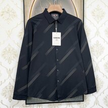 絶賛EU製＆定価4万◆UABONI*Paris*長袖シャツ*ユアボニ*パリ発◆高級シルク/綿混 なめらか 快適 洗練 個性 ストライプ 通勤 紳士 L/48_画像8