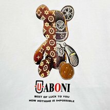 個性EU製＆定価2万◆UABONI*Paris*半袖Tシャツ*ユアボニ*パリ発◆高級 コットン100％ 吸汗 薄手 カットソー モノグラム Bearbrick 2XL/52_画像6