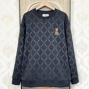  high class EU made & regular price 4 ten thousand *UABONI*Paris* sweatshirt *yuaboni* Paris departure * fine quality thin soft bear britain character pattern sweat spring autumn usually put on unisex M/46