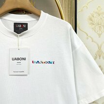 個性EU製＆定価2万◆UABONI*Paris*半袖Tシャツ*ユアボニ*パリ発◆コットン100％ 人気 通気 吸汗 遊び心 カットソー ストリート 夏 L/48_画像7