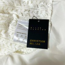 定価5万★christian milada・ミラノ発・ワンピース★上品 レース コットン混 ロング丈 総柄 エレガンス フレア ドレス S/34サイズ_画像10