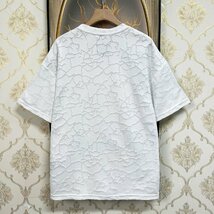 絶賛EU製＆定価2万◆UABONI*Paris*半袖Tシャツ*ユアボニ*フランス◆快適 薄手 個性 総柄 キラキラ チェーン カットソー スウェット 街着 M_画像2