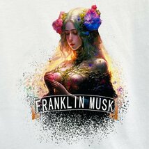 新作 定価2万 FRANKLIN MUSK・アメリカ・ニューヨーク発 半袖Tシャツ 薄手 快適 通気 イラスト カットソー レジャー ユニセックス 夏 4_画像3