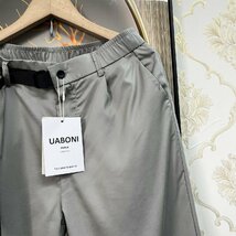 高級EU製＆定価5万◆UABONI*Paris*スラックス*ユアボニ*パリ発◆薄手 ゆったり 速乾 無地 ボトムス スウェットパンツ 快適 ビジネス L/48_画像5