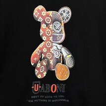 高級EU製＆定価2万◆UABONI*Paris*半袖Tシャツ*ユアボニ*パリ発◆コットン100％ 吸汗 薄手 個性 カットソー モノグラム Bearbrick L/48_画像3