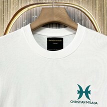 定価2万★christian milada・ミラノ発・半袖Tシャツ★綿100％ 上級 吸汗 通気 個性 魚座柄 トップス カットソー 男女兼用 夏服 L/48サイズ_画像4