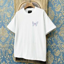 定価2万★christian milada・ミラノ発・半袖Tシャツ★コットン100％ 薄手 通気 爽やか 個性 蝶柄 カットソー ストリート 男女兼用 2XL/52_画像10