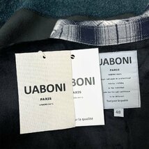 ★★逸品EU製＆定価5万◆UABONI*Paris*セーター*ユアボニ*パリ発◆豪華ミンク/カシミヤ混 防寒 重ね着風 金糸刺繍 チェック柄 紳士 M/46_画像9