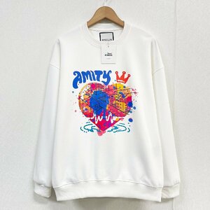  high grade Europe made * regular price 4 ten thousand * BVLGARY a departure *RISELIN sweatshirt cotton 100% comfortable ventilation elasticity Heart pull over colorful everyday man and woman use M