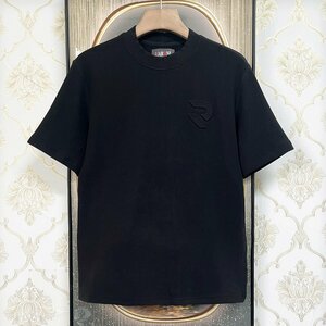 最上級EU製＆定価3万◆UABONI*ユアボニ*半袖Tシャツ*フランス*パリ発◆高品質カシミヤ ソフト 無地 サマーニット プルオーバー トップス 46