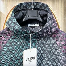 個性EU製＆定価7万◆UABONI*Paris*日焼け防止上下セット*ユアボニ◆グラデーション 透かし彫り UVカット ジャケット ショートパンツ L/48_画像5