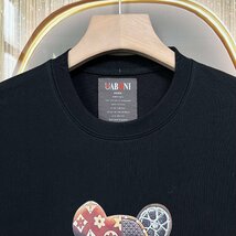 高級EU製＆定価2万◆UABONI*Paris*半袖Tシャツ*ユアボニ*パリ発◆コットン100％ 吸汗 薄手 個性 カットソー モノグラム Bearbrick M/46_画像4