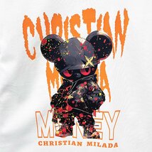 定価2万★christian milada・ミラノ発・半袖Tシャツ★人気 通気 快適 ゆったり おしゃれ 個性 スウェット ストリート ユニセックス 夏服 L_画像3