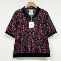 個性ヨーロッパ製※定価2万◆ブルガリア発※RISELIN 半袖Tシャツ 薄手 通気 艶 総柄 透け感 トップス レトロ カジュアル レディース L_画像1