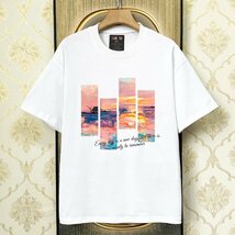 定番EU製＆定価2万◆UABONI*Paris*半袖Tシャツ*ユアボニ*パリ発◆上質コットン 個性 ゆったり 油絵 英字 シンプル おしゃれ M/46サイズ_画像1