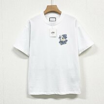 最上級ヨーロッパ製※定価2万◆ブルガリア発※RISELIN 半袖Tシャツ 上品 通気 薄手 イラスト カットソー スウェット レトロ 男女兼用 M/46_画像2