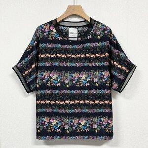  popular Europe made * regular price 3 ten thousand * BVLGARY a departure *RISELIN short sleeves T-shirt high class silk / cotton . ventilation speed . thin floral print cut and sewn clean . lady's M