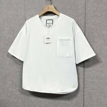 上級ヨーロッパ製※定価2万◆ブルガリア発※RISELIN 半袖Tシャツ 綿100％ 爽やか 薄手 快適 無地 モノトーン トップス スウェット 夏 XL/50_画像8