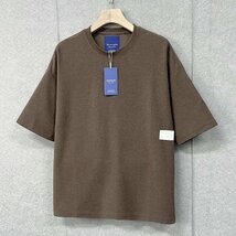 定番・半袖Tシャツ 定価2万◆Emmauela・イタリア・ミラノ発◆上品 ソフト 通気 吸湿 無地 洗練 トップス スウェット レジャー 春夏 2XL/52_画像10