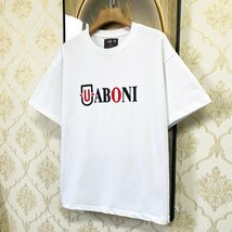 人気EU製＆定価2万◆UABONI*Paris*半袖Tシャツ*ユアボニ*パリ発◆エジプト綿 ソフト 快適 薄手 ロゴ カットソー スウェット 男女兼用 2XL_画像8