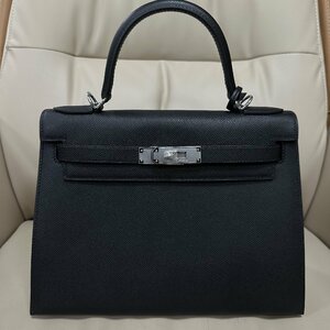 新品同様 ★ HERMES エルメス ★ ケリー28 外縫い B刻印 ヴォーエプソン ハンドバッグ トートバッグ Kelly 2way ブランド レディース