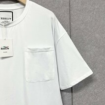 上級ヨーロッパ製※定価2万◆ブルガリア発※RISELIN 半袖Tシャツ 綿100％ 爽やか 薄手 快適 無地 モノトーン トップス スウェット 夏 2XL_画像7