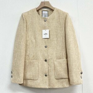  on goods Europe made * regular price 6 ten thousand * BVLGARY a departure *RISELIN jacket high class flax /linen. thin .. plain outer formal commuting lady's 46