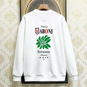 個性EU製＆定価4万◆UABONI*Paris*トレーナー*ユアボニ*パリ発◆上品 お洒落 シンプル フラワー スウェット カットソー 春 日常 L/48サイズ