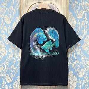  regular price 2 ten thousand *christian milada* milano departure * short sleeves T-shirt * cotton 100% high class . sweat ventilation piece . fish seat pattern tops cut and sewn man and woman use summer clothing L/48 size 