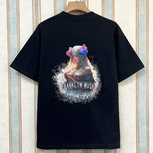  piece . regular price 2 ten thousand FRANKLIN MUSK* America * New York departure short sleeves T-shirt thin comfortable ventilation illustration cut and sewn leisure unisex summer 2