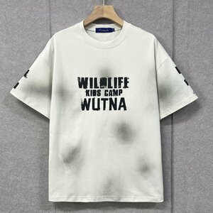  piece .* short sleeves T-shirt regular price 2 ten thousand *Emmauela* Italy * milano departure * cotton 100% thin ventilation . sweat britain character pattern pull over American Casual handsome street put on L