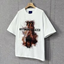 個性・半袖Tシャツ 定価2万◆Emmauela・イタリア・ミラノ発◆コットン100％ ソフト 通気 上品 オシャレ イラスト カットソー ゆったり XL_画像8