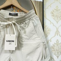 上品EU製＆定価3万◆UABONI*Paris*ショートパンツ*ユアボニ*パリ発◆薄手 通気 速乾 無地 ハーフパンツ ボトムス 短パン レジャー 2XL/52_画像7