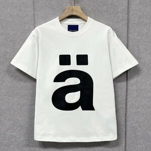 人気・半袖Tシャツ 定価2万◆Emmauela・イタリア・ミラノ発◆綿100％ 上品 吸汗 通気 お洒落 トップス カジュアル スウェット 春夏 M/46