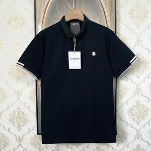 個性EU製＆定価2万◆UABONI*Paris*ポロシャツ*ユアボニ*パリ発◆上品 快適 通気 半袖 T-shirt POLO ゴルフ ビジネス 通勤 レジャー 夏服 M