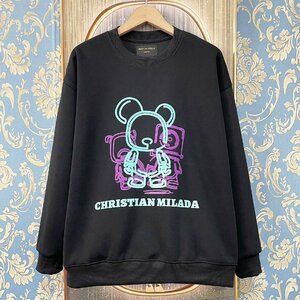  regular price 4 ten thousand *christian milada* milano departure * sweatshirt * cotton 100% comfortable piece . bear * robot pattern dressing up sweat cut and sewn M/46