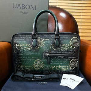 .. reference regular price 40 ten thousand *UABONI*yuaboni* illusion. pa tea n* briefcase *EU made * business bag hand . original leather car fs gold bag tote bag 