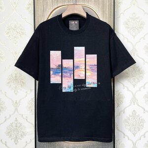 定番EU製＆定価2万◆UABONI*Paris*半袖Tシャツ*ユアボニ*パリ発◆上質コットン 個性 ゆったり 英字 油絵 シンプル おしゃれ M/46サイズ