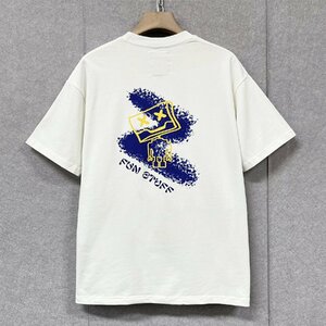 Art hand Auction High-end short-sleeved T-shirt, retail price 20, 000 yen ◆Emmauela, from Milan, Italy ◆Elegant, sweat-absorbent, comfortable, robot, playful, hand-drawn style, top, casual, M/46 size, Medium size, Crew neck, others