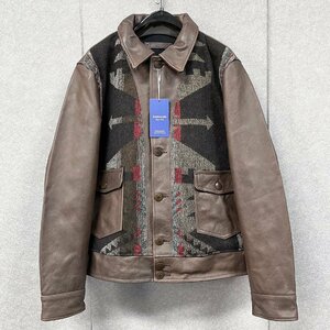  high class * leather jacket regular price 13 ten thousand *Emmauela* Italy * milano departure * high quality cow leather Rider's leather jacket neitib pattern dressing up standard bike M