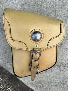  saddle-bag sidebag tool bag Harley DEGNER leather hand .. extremely thick original leather dabidoson Degner 