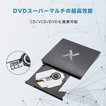 【美品】外付けDVDドライブ プレイヤー ポータブル USB3.0 Type-A 光学ドライブ DVD-ROM CD 読取 Window Mac対応 薄型 軽量_画像2