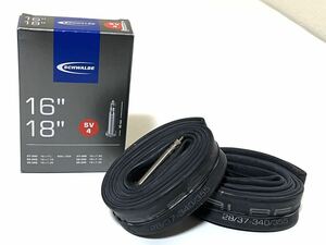 【送料無料特価】16/18インチ仏式チューブ Schwalbe SV4 16/18×1.10-1.40 バルブ長40mm 新品2個セット《ETRTO340/349/355/ブロンプトン》