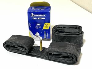 【送料無料特価】26インチMTB用仏式チューブMichelin AIR STOP C4 26×1.5-2.5 バルブ長40mm 新品2個セット